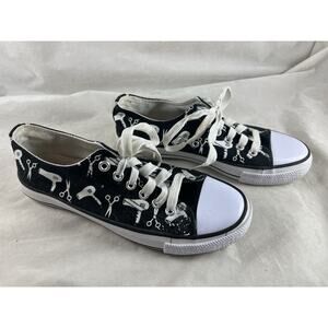 All the Rage Sneakers Hair Stylist Icons Scissors Blow Dryer Novelty Canvas Sz 7